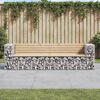 vidaXL Garden Bench Natural Wood Solid Pine Wood, Galvanized Steel Large