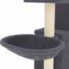 vidaXL Cat Tree Dark Grey Engineered wood, plush, sisal Medium Sleek