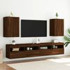 vidaXL TV Wall Cabinet Brown Oak Engineered Wood 15.9 x 11.8 x 23.6 in