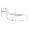 vidaXL Bed Frame Black Powder-Coated Steel Single Bed Frame