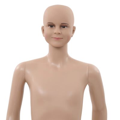 vidaXL Full Body Child Mannequin with Glass Base Beige 55.1"