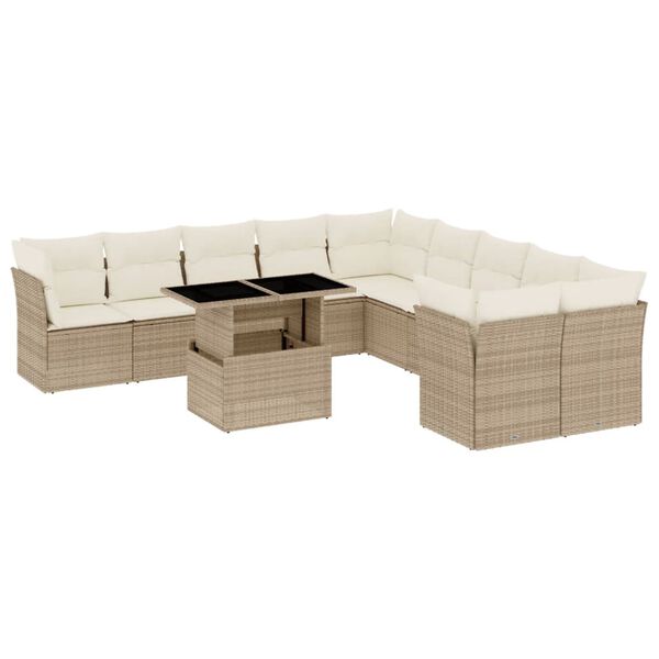 vidaXL Garden Sofa Set Beige, Cream White