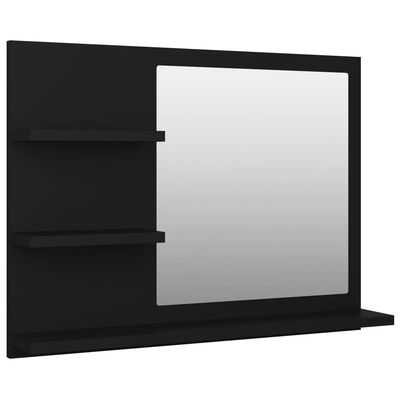 vidaXL Bathroom Mirror Black 23.6"x4.1"x17.7" Engineered Wood