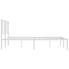vidaXL Bed Frame White Powder-Coated Steel Double Bed Frame