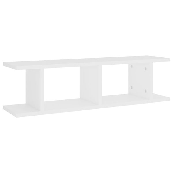 vidaXL Wall Shelf Set of 2 White Engineered wood 29.5 x 7.1 x 7.9 in