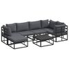 vidaXL Garden Sofa Set with Cushion Black Aluminium