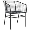 vidaXL 5 Piece Patio Dining Set Black Poly Rattan Glass