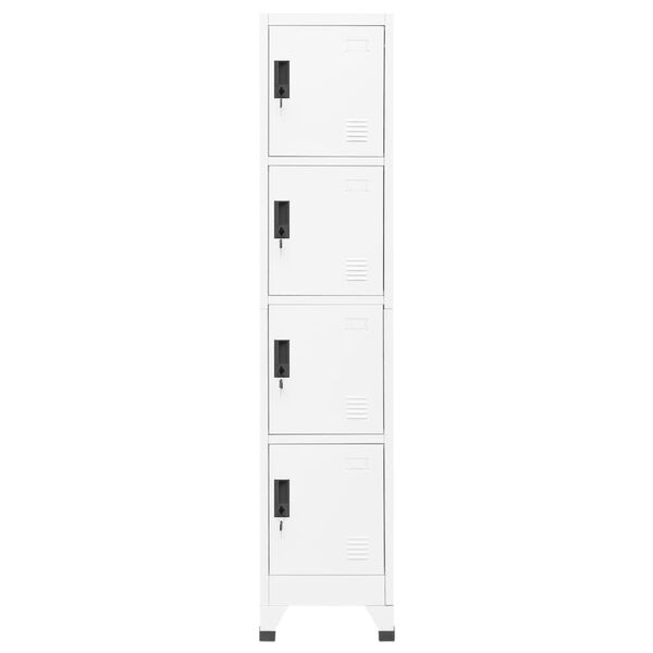 vidaXL Locker Cabinet White Steel Standard Locker Cabinet Rectangular