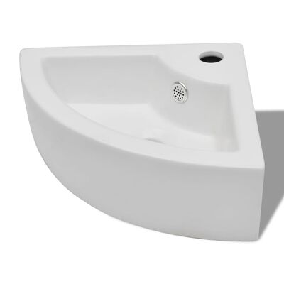 vidaXL Bathroom Basin Ceramic 17.3"x12.2" White