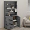 vidaXL Highboard Set of 2 Dark grey Solid pine wood, MDF Large