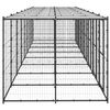 vidaXL Dog Kennel Black and Silver Powder-coated steel 19.4 sq ft