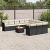 vidaXL Garden Sofa Set Black PE Rattan Large Modular Garden Sofa Set
