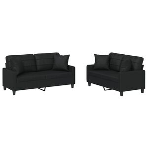 vidaXL Sofa Set Black