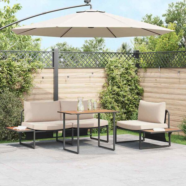 vidaXL Garden Table Brown 100 x 55 x 70 cm Steel and DPC