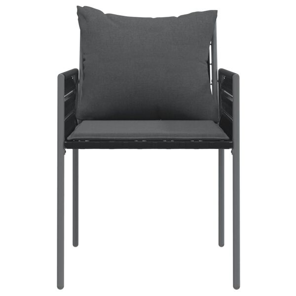 vidaXL Garden Chair Set of 6 Black, Dark Grey