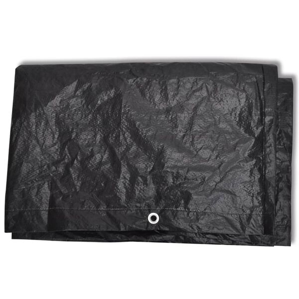 vidaXL Garden Furniture Cover Set of 2 Black Polyethylene Large