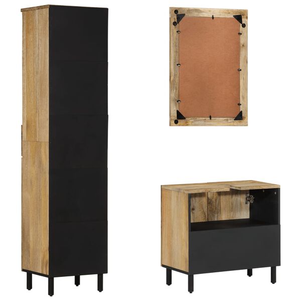 vidaXL 3 Piece Bathroom Furniture Set Solid Wood Mango
