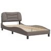 vidaXL Bed Frame Taupe Polyester Single Bed Frame Rectangular Modern