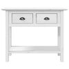 vidaXL Console Table White Solid Pine Wood Narrow Console Table