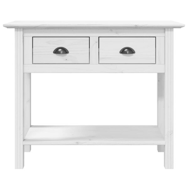 vidaXL Console Table White Solid Pine Wood Narrow Console Table