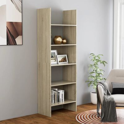 vidaXL Book Cabinet Sonoma Oak 23.6"x13.8"x70.9" Chipboard