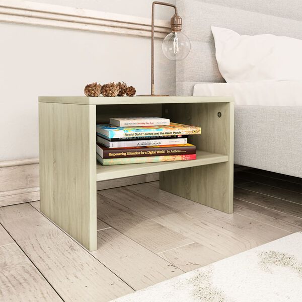 vidaXL Bedside Cabinet Set of 2 Sonoma oak Engineered wood Medium