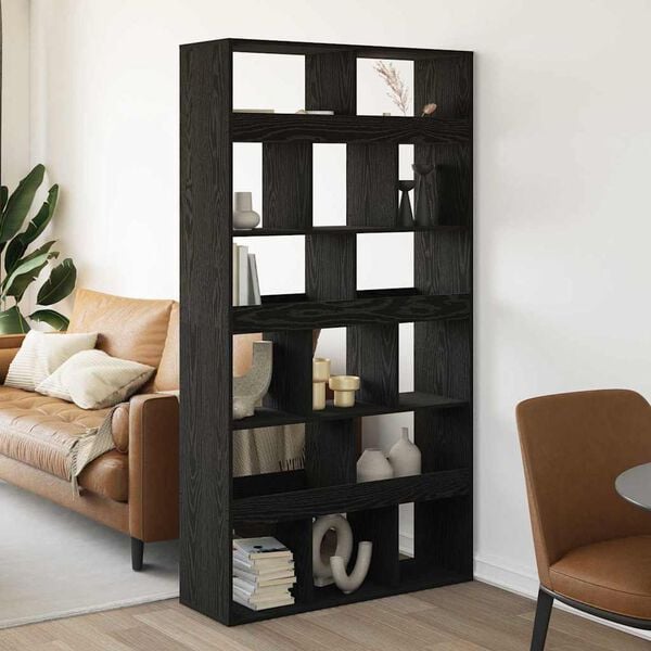 vidaXL Book Cabinet Black oak 100 x 33 x 187.5 cm Engineered wood