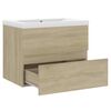 vidaXL Sink Cabinet With Basin Sonoma Oak Engineered wood, Ceramic