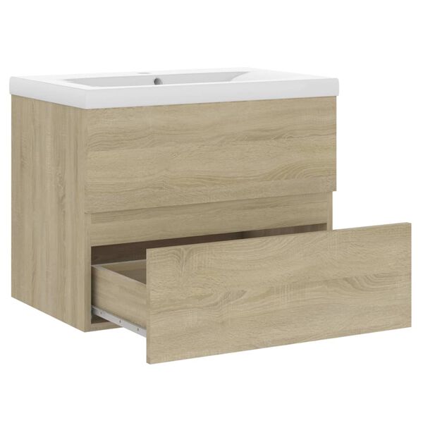vidaXL Sink Cabinet With Basin Sonoma Oak Engineered wood, Ceramic