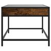 vidaXL Coffee Table Smoked Oak Engineered Wood, Glass, Metal Small