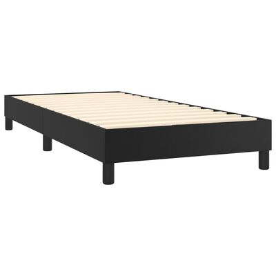 vidaXL Box Spring Bed Frame Black 39.4"x74.8" Twin Faux Leather