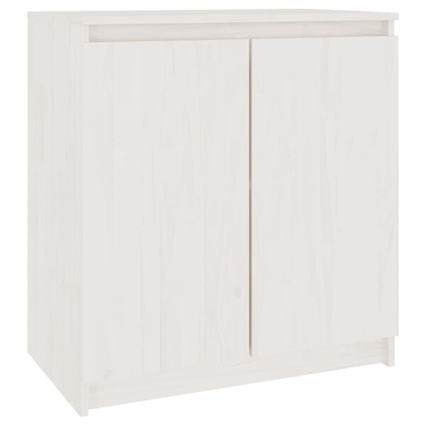 vidaXL Side Cabinet White Solid Pine Wood Medium Side Cabinet