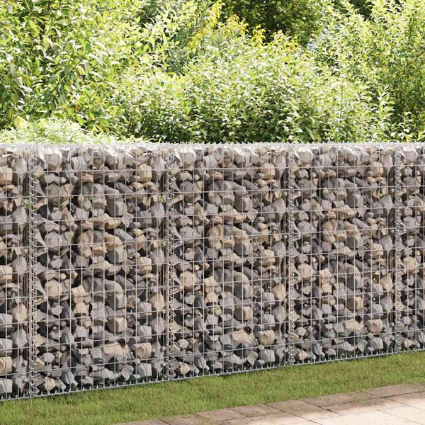 vidaXL Gabion Basket with Lids Galvanized Wire 39.4"x19.7"x11.8"