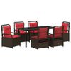 vidaXL Garden Dining Set 7 pcs Brown poly rattan