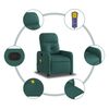 vidaXL Massage Recliner Chair Dark Green Polyester, Metal, Plywood