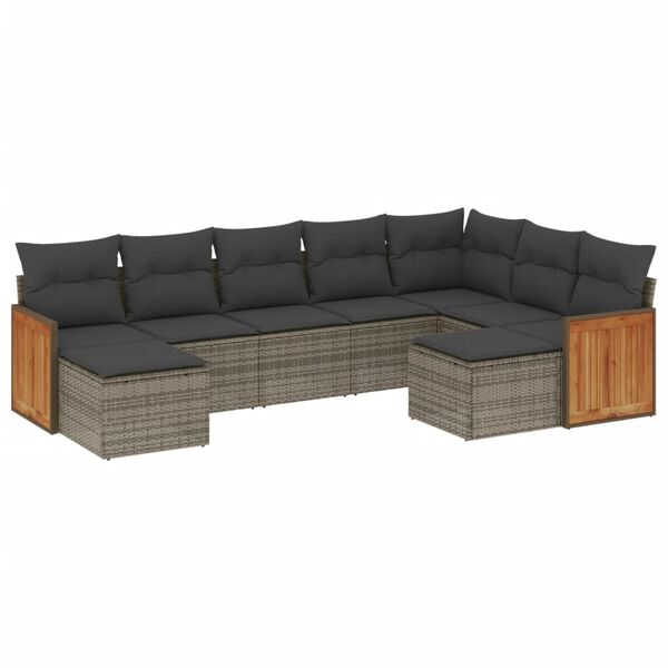 vidaXL Garden Sofa Set Grey, Dark Grey
