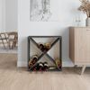 vidaXL Wine Cabinet Grey 24.4x9.8x24.4" Solid Wood Pine