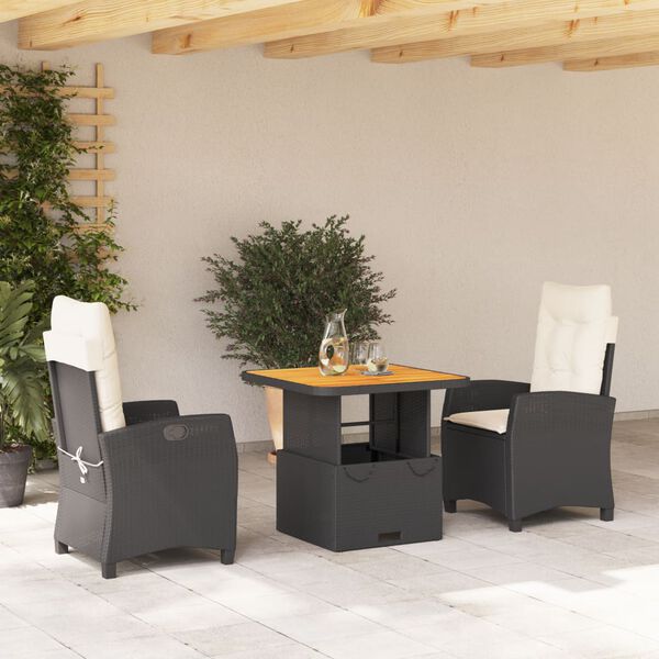 vidaXL Garden Dining Set Black and brown