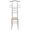 vidaXL Valet Light brown and silver gray Metal frame, Engineered wood seat