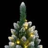 vidaXL Artificial Christmas Tree Green and White PVC and Steel 47.2 in