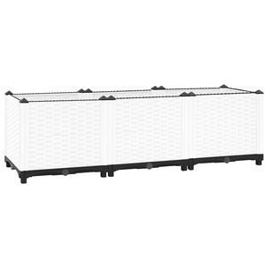 vidaXL Raised Bed White Polypropylene 47.2 x 15.7 x 15.0 in Durable