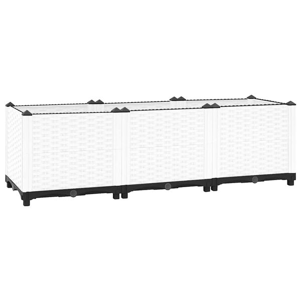 vidaXL Raised Bed White Polypropylene 47.2 x 15.7 x 15.0 in Durable