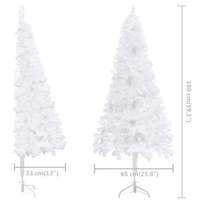 vidaXL Corner Artificial Pre-lit Christmas Tree White 70.9" PVC