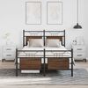 vidaXL Bed Frame Smoked Oak Engineered Wood and Steel Small Double
