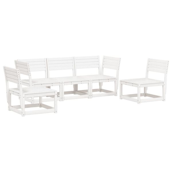 vidaXL Garden Sofa Set White Solid pine wood Modular Garden Sofa Set