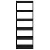 vidaXL Book Cabinet Black Solid Pine Tall Modern Bookshelves