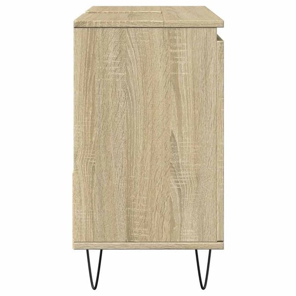 vidaXL Bathroom Cabinet Sonoma oak Engineered wood, iron Medium