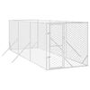 vidaXL Outdoor Dog Kennel Silver Galvanized Steel Large Durable