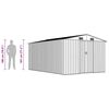 vidaXL Garden Shed Brown Galvanized steel Large Durable Garden Shed