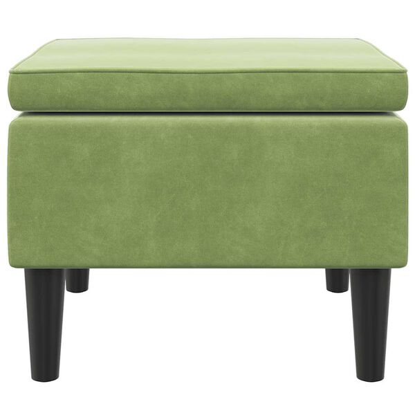 vidaXL Stool Light Green Velvet (100% polyester), rubber wood Compact